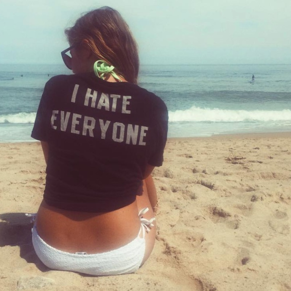John Galt Brandy Melville I hate everyone t-shirt
